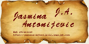 Jasmina Antonijević vizit kartica